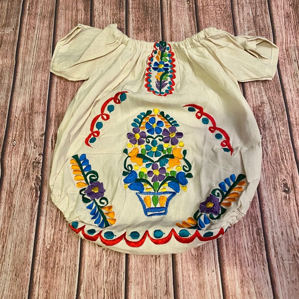 Handmade Mexican Girl’s Onesie